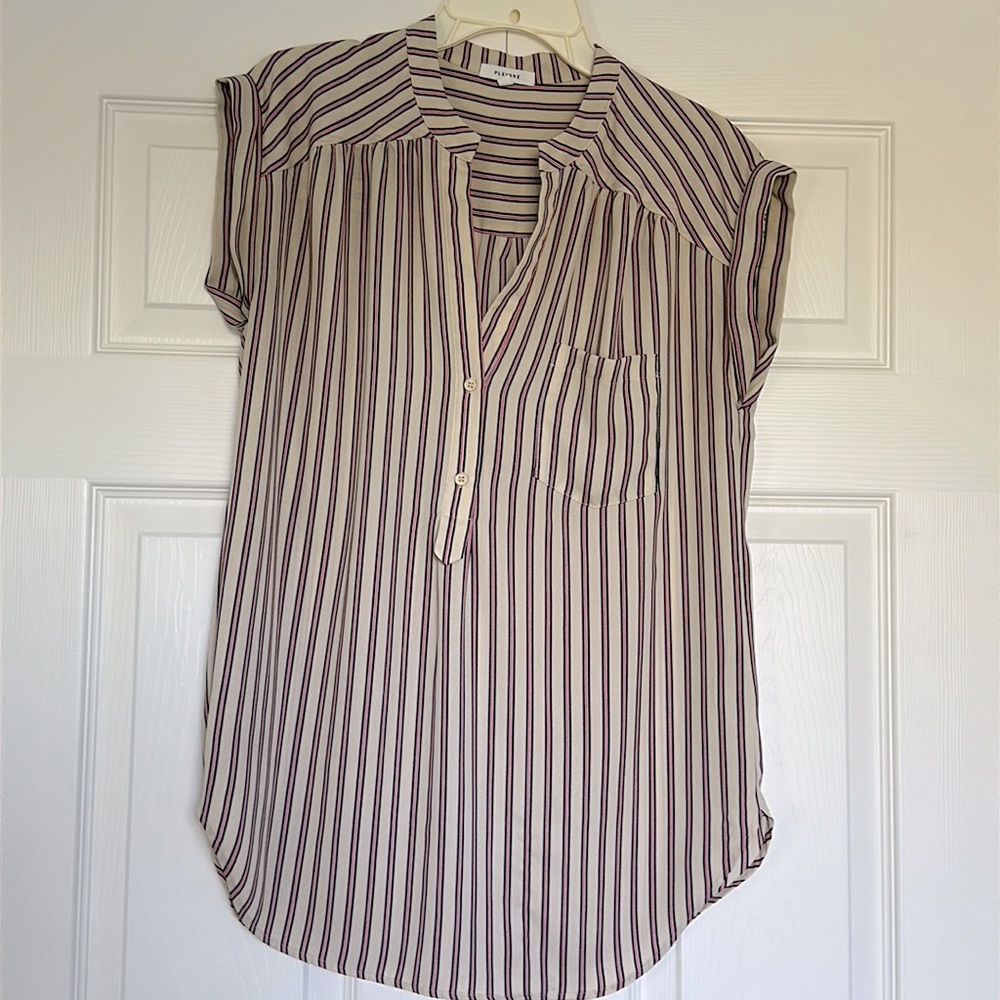 Pleione striped short-sleeve tunic